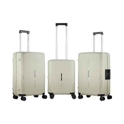 Travelwize Clipper PP 3Pc 4-Wheel Spinner Luggage Set Beige