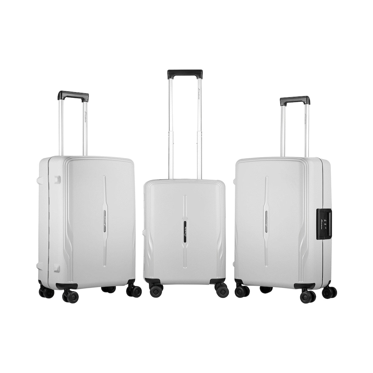 Travelwize Clipper PP 3Pc 4-Wheel Spinner Luggage Set Nardo Grey