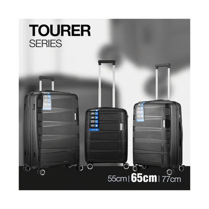 Travelwize Tourer PP 65cm 4-wheel Spinner Luggage Black