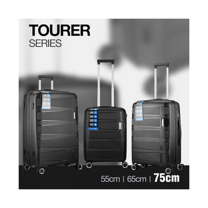 Travelwize Tourer PP 75cm 4-wheel Spinner Luggage Black
