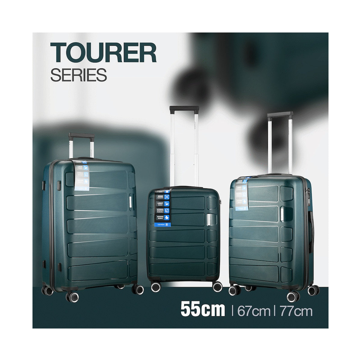 Travelwize Tourer PP 55cm 4-wheel Spinner Luggage Petrol