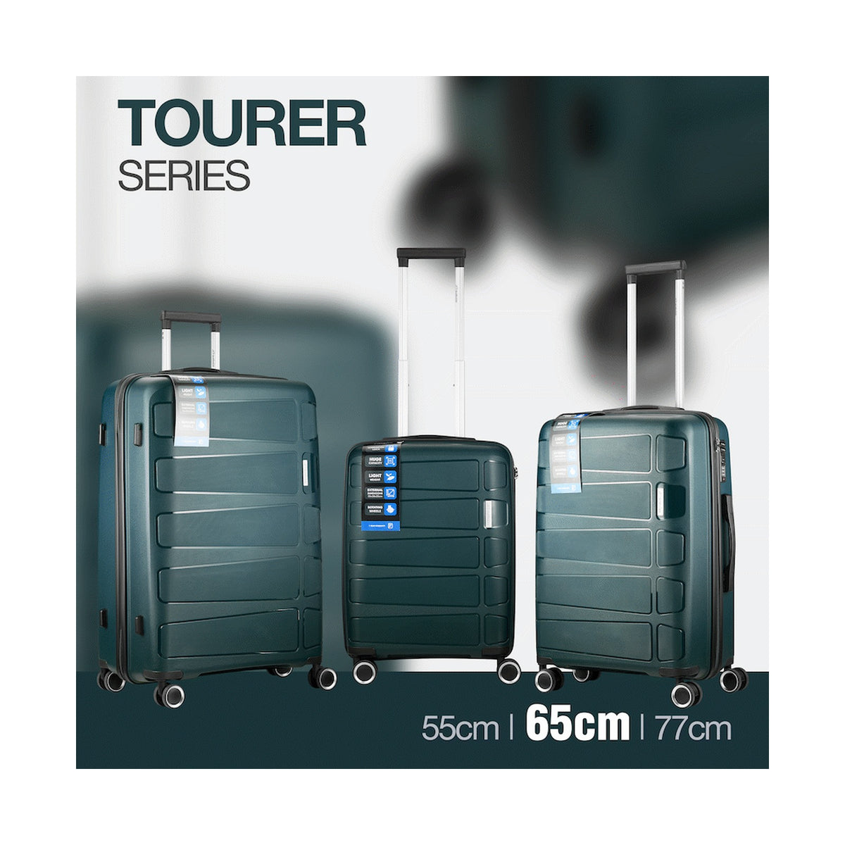 Travelwize Tourer PP 65cm 4-wheel Spinner Luggage Petrol