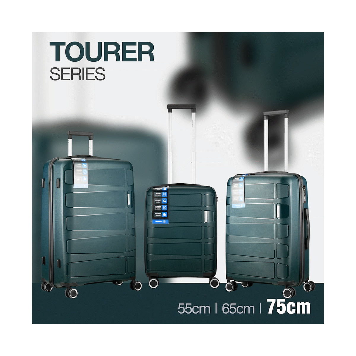 Travelwize Tourer PP 75cm 4-wheel Spinner Luggage Petrol