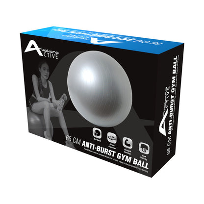 Volkano Active 65cm Anti-Burst Gym Ball - Gunmetal Grey
