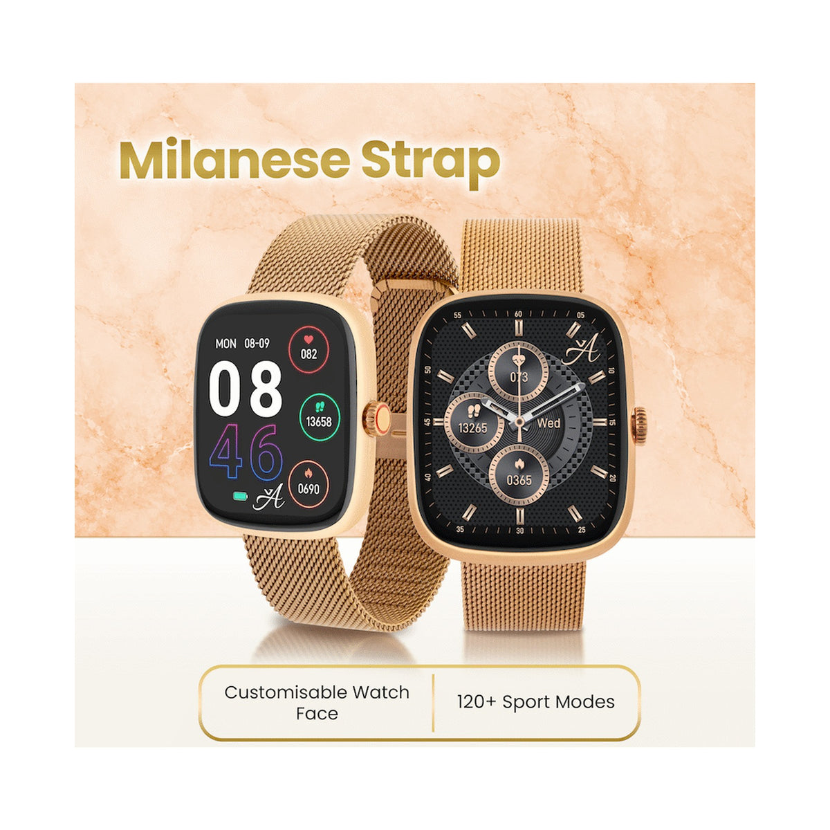 Volkano Ayla Collection Smartwatch with Milanese Strap