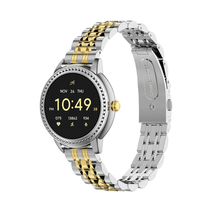 Volkano Ayla Collection Round Smartwatch With 2 Colour Metal link Strap