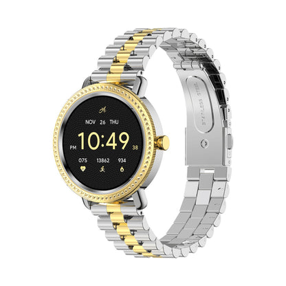 Volkano Ayla Collection Jewelled Smartwatch With 2 Colour Metal link strap