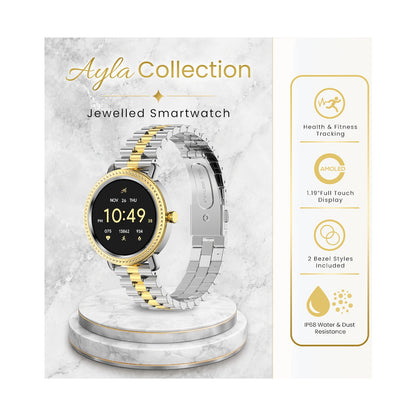 Volkano Ayla Collection Jewelled Smartwatch With 2 Colour Metal link strap