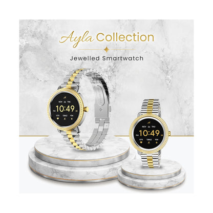 Volkano Ayla Collection Jewelled Smartwatch With 2 Colour Metal link strap