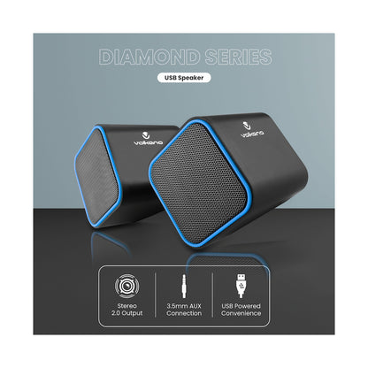 Volkano Diamond Series USB Speaker - Blue