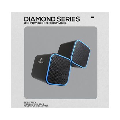 Volkano Diamond Series USB Speaker - Blue