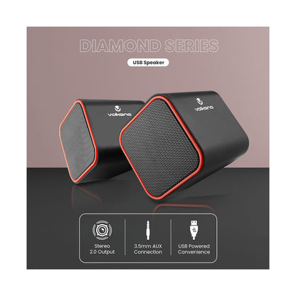 Volkano Diamond Series USB Speaker - Red