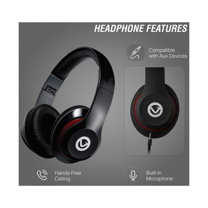 Volkano Falcon Headphones with Microphone - Black