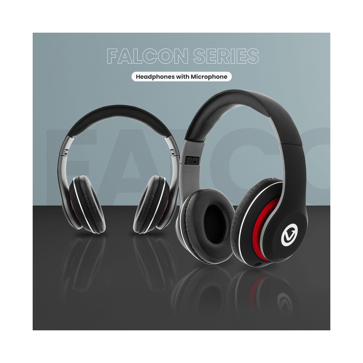 Volkano Falcon Headphones with Microphone - Black