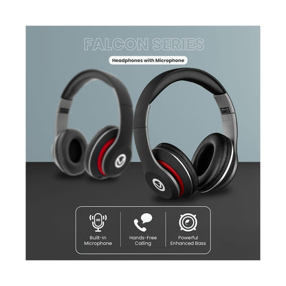 Volkano Falcon Headphones with Microphone - Black