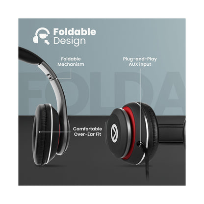 Volkano Falcon Headphones with Microphone - Black