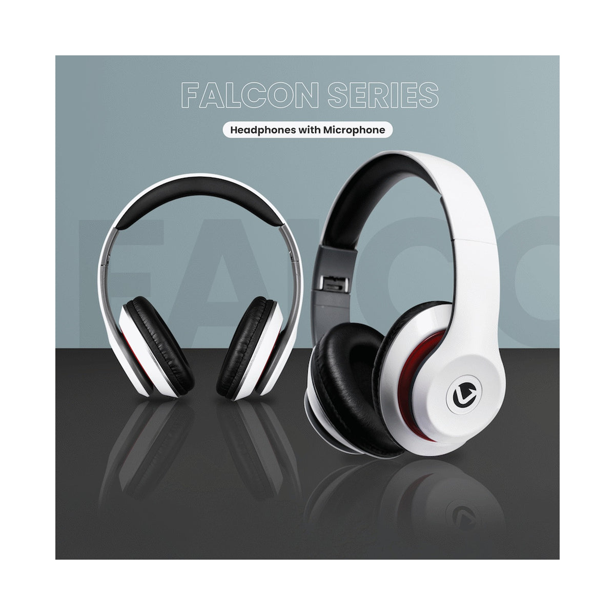Volkano Falcon Series Headphones with Microphone - White