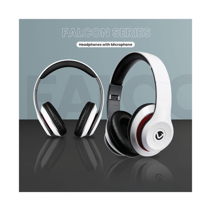 Volkano Falcon Series Headphones with Microphone - White