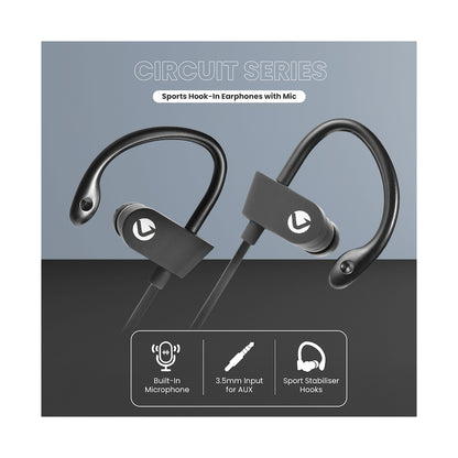 Volkano Circuit Series Sports Hook-In Earphones with Mic
