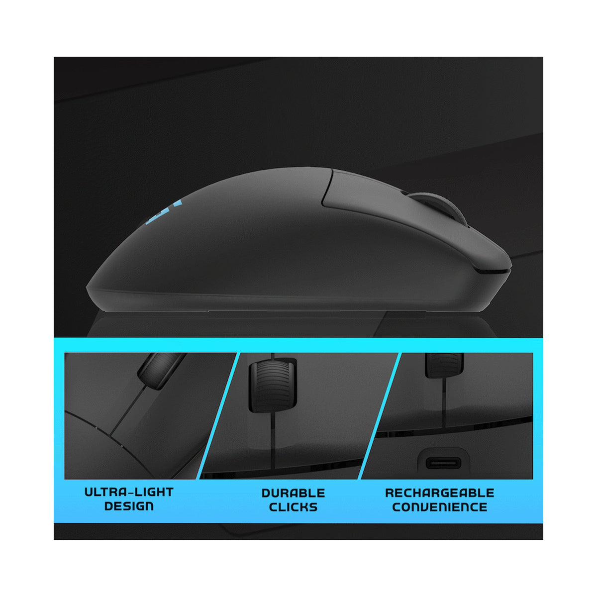 Volkano gaming Arc SL Lightweight Rechargeable multimode Gaming Mouse - Black
