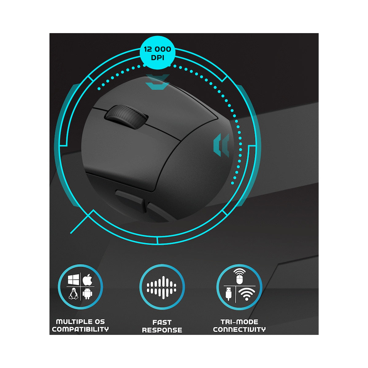 Volkano gaming Arc SL Lightweight Rechargeable multimode Gaming Mouse - Black