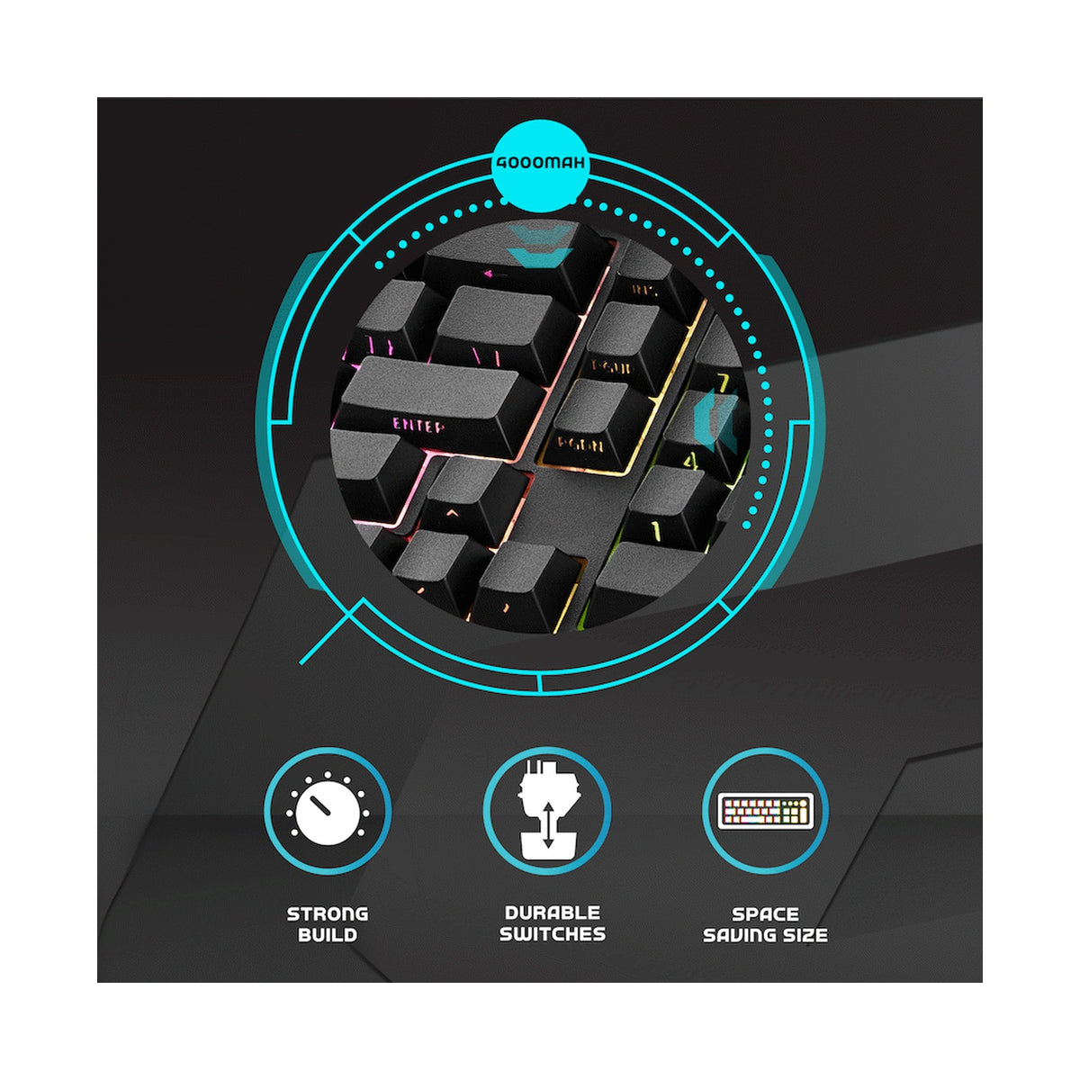 Volkano Gaming Shadow X1 Wired Gaming Keyboard with RGB lighting