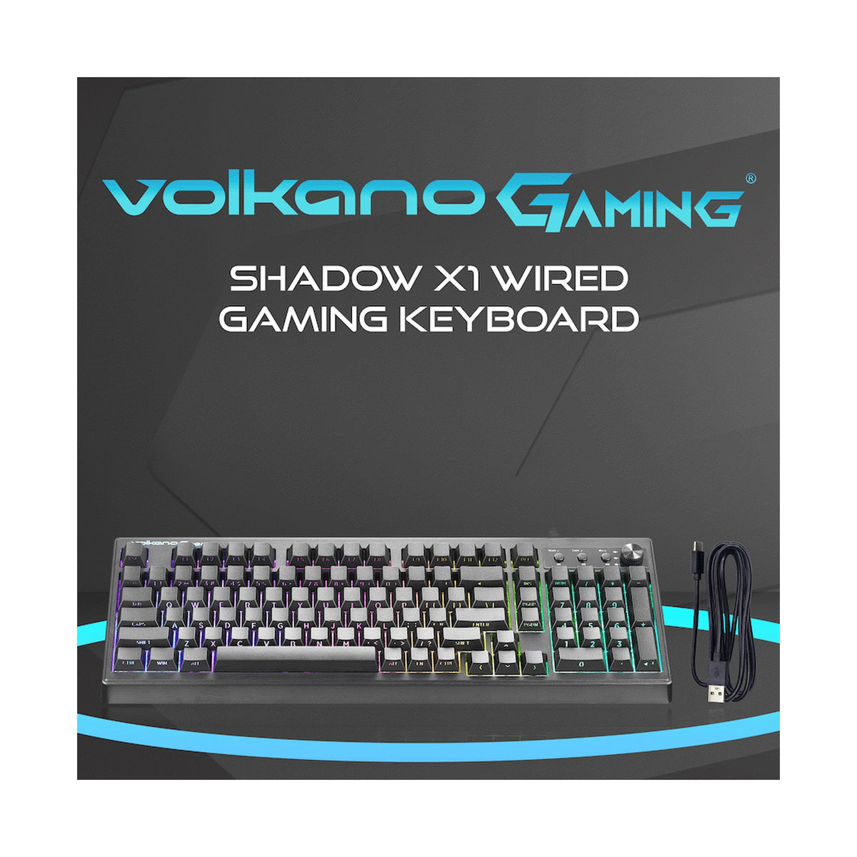 Volkano Gaming Shadow X1 Wired Gaming Keyboard with RGB lighting
