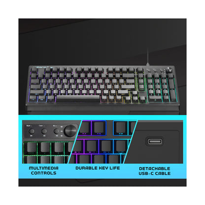 Volkano Gaming Shadow X1 Wired Gaming Keyboard with RGB lighting