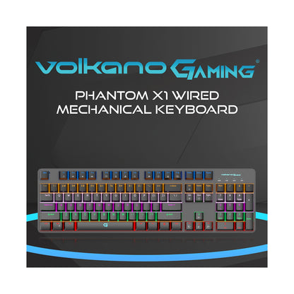 Volkano Gaming Phantom X1 Wired Mechanical keyboard with RGB lighting