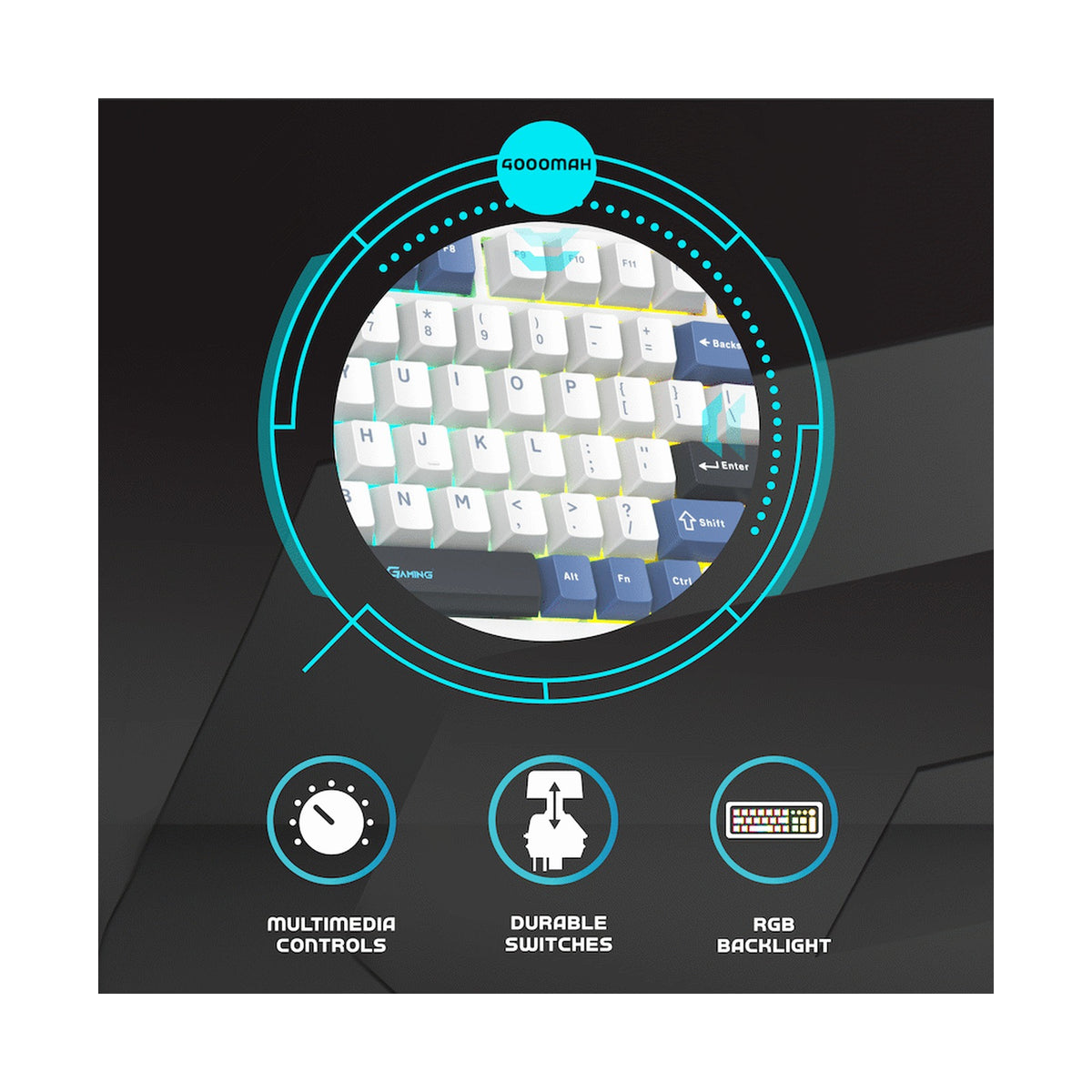 Volkano Gaming Phantom X2  TKL Mechanical Tri-Mode Wireless Keyboard
