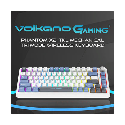 Volkano Gaming Phantom X2  TKL Mechanical Tri-Mode Wireless Keyboard
