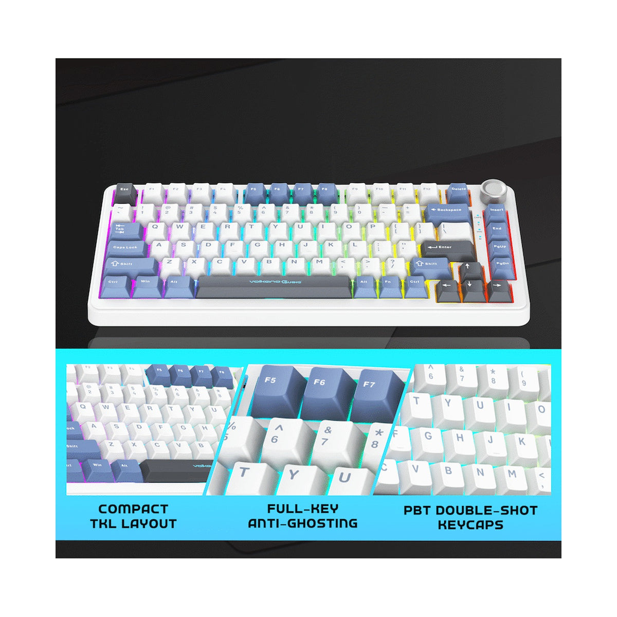 Volkano Gaming Phantom X2  TKL Mechanical Tri-Mode Wireless Keyboard