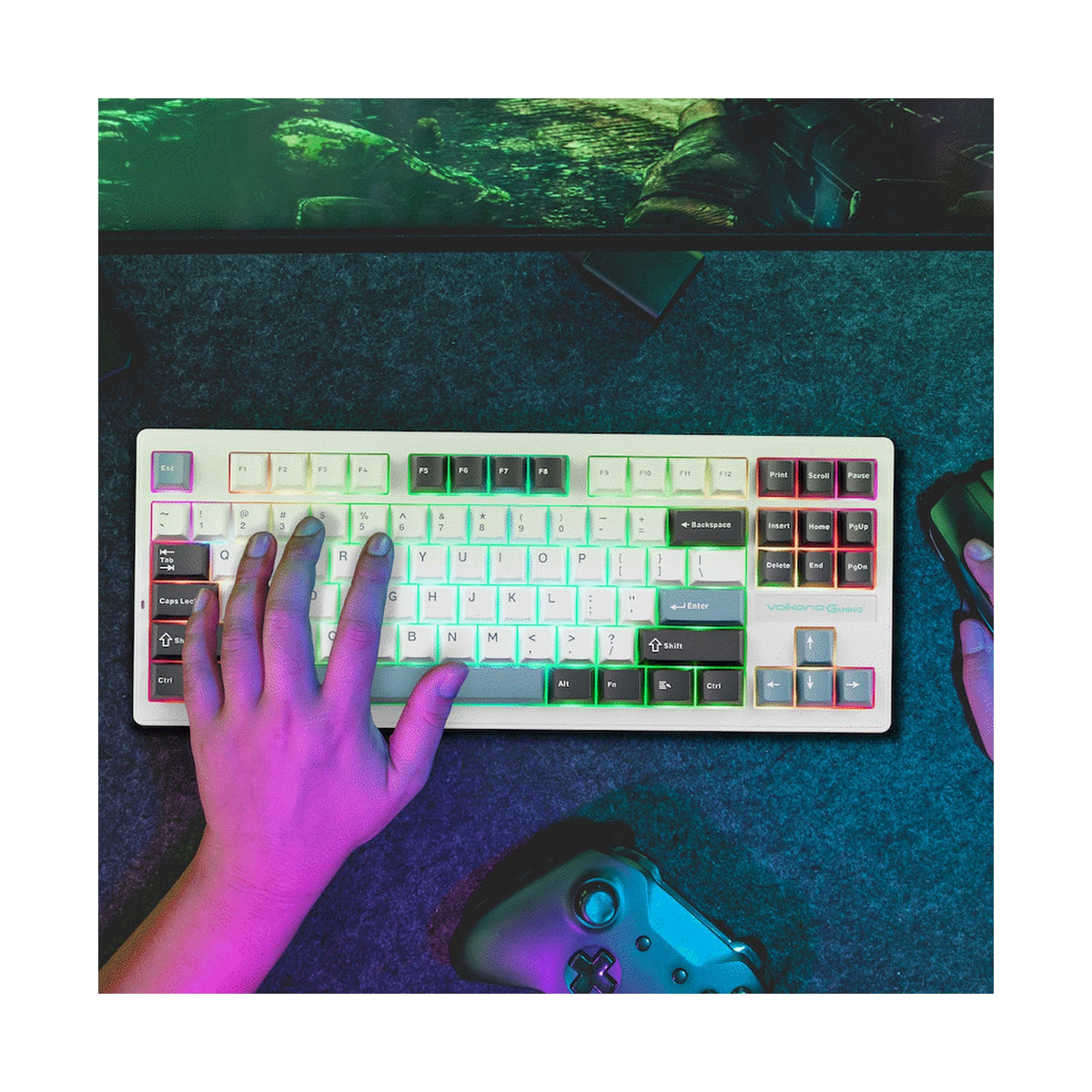 Volkano Gaming Obsidian X1 TKL Mechanical Tri-mode keyboard with Red switches