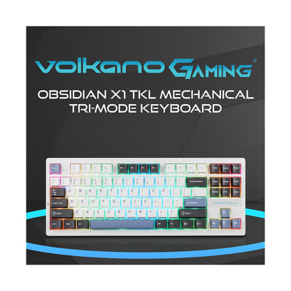 Volkano Gaming Obsidian X1 TKL Mechanical Tri-mode keyboard with Red switches