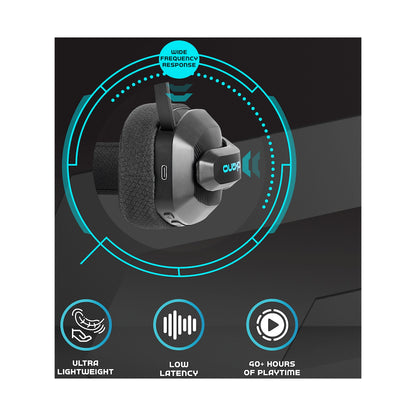Volkano gaming Eclipse X1 Tri-mode Ultra Lightweight Gaming Headphone - Black