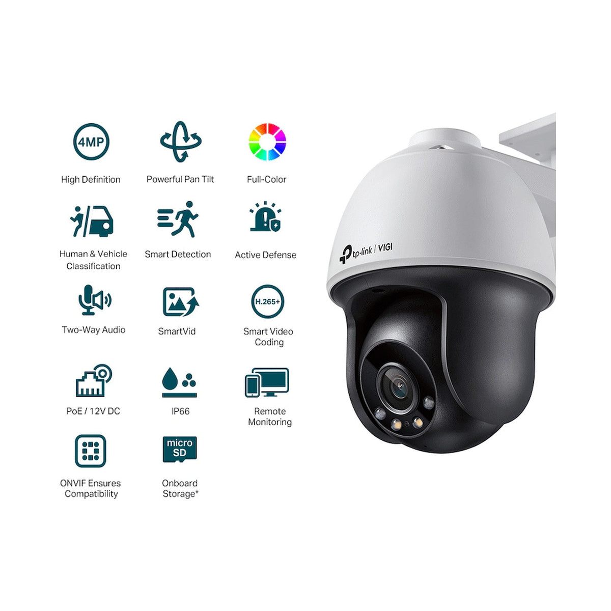 TP-Link Vigi C540 4MP 4mm Outdoor Full-Color PT Network Camera