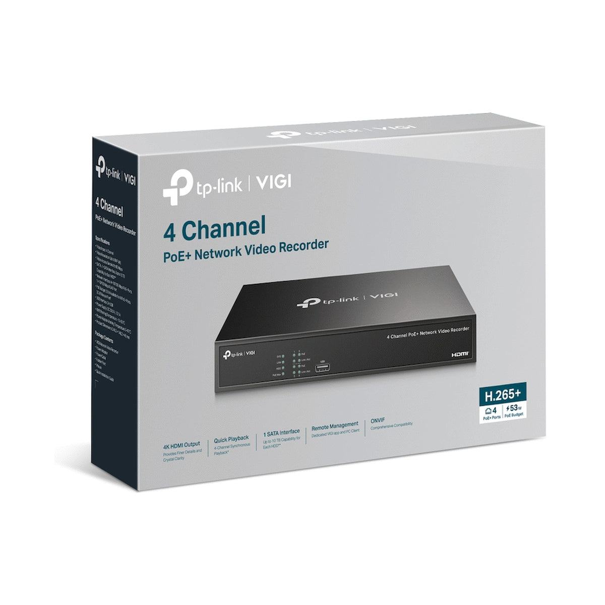 TP-Link Vigi NVR1004H-4P 4-Channel PoE Network Video Recorder