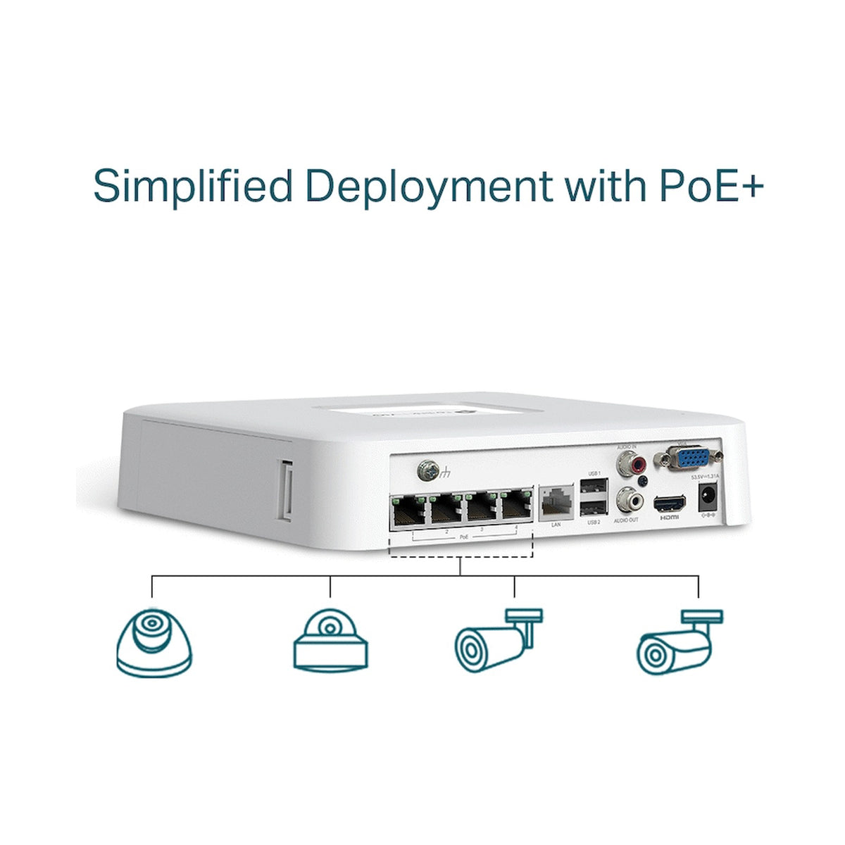 TP-Link Vigi NVR1104H-4P 4 Channel PoE Network Video Recorder