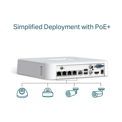 TP-Link Vigi NVR1104H-4P 4 Channel PoE Network Video Recorder
