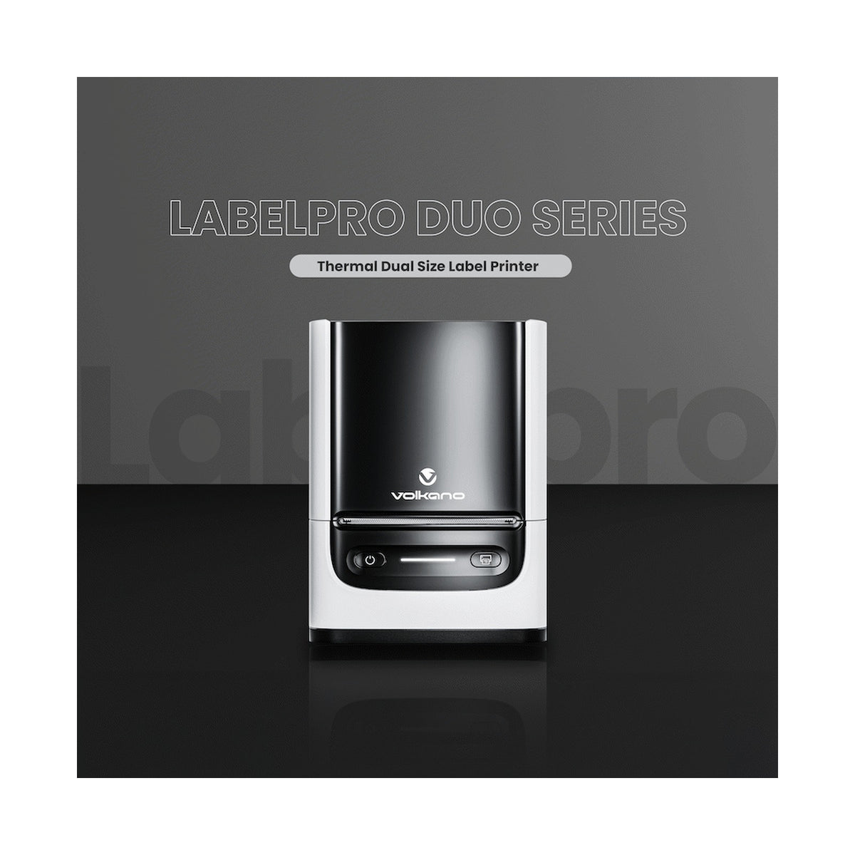 Volkano LabelPro Duo Series Thermal Dual Size Label Printer - Black and White