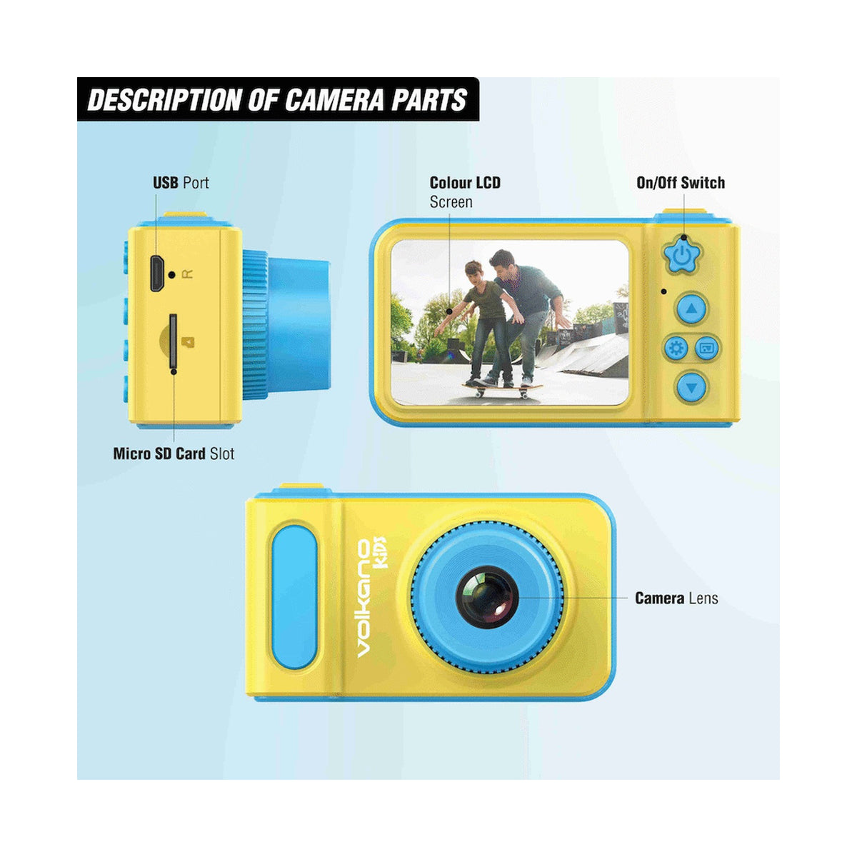 Volkano Kids Shutterbug Series HD Action Cam - Blue