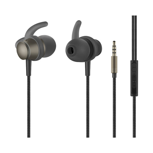 Volkano Titanium Series AUX Earphone - Gun Metal