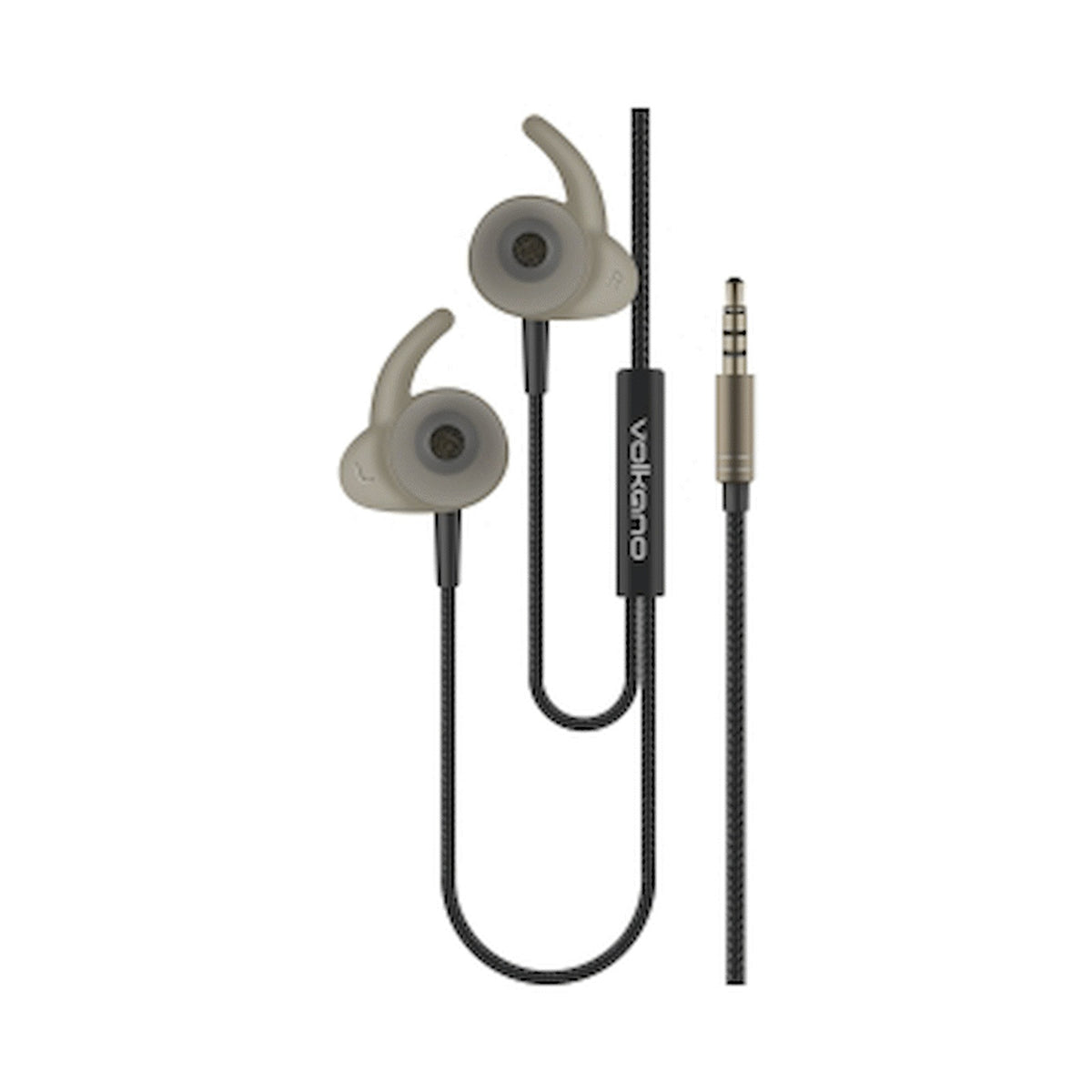 Volkano Titanium Series AUX Earphone - Gun Metal