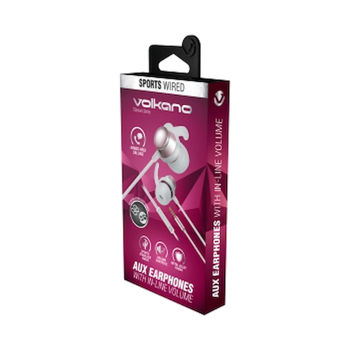 Volkano Titanium Series AUX Earphone - Rose Gold