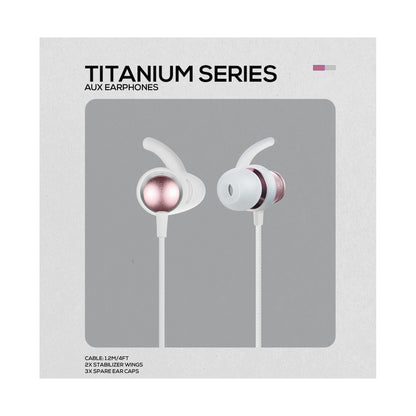 Volkano Titanium Series AUX Earphone - Rose Gold