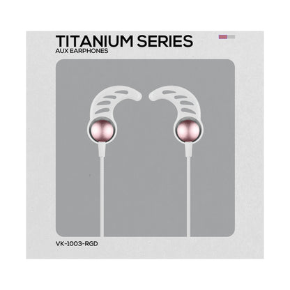 Volkano Titanium Series AUX Earphone - Rose Gold