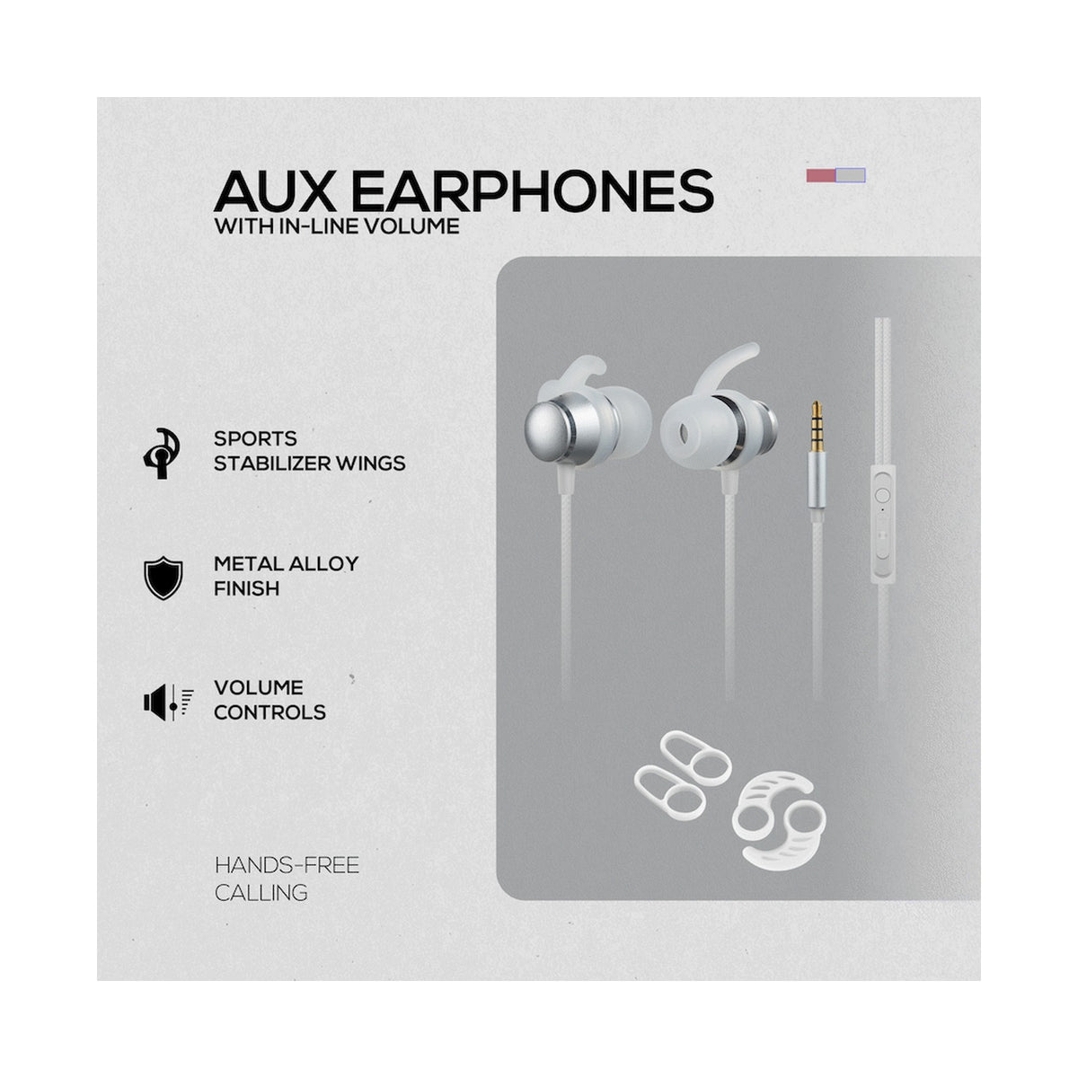 Volkano Titanium Series AUX Earphone - Silver