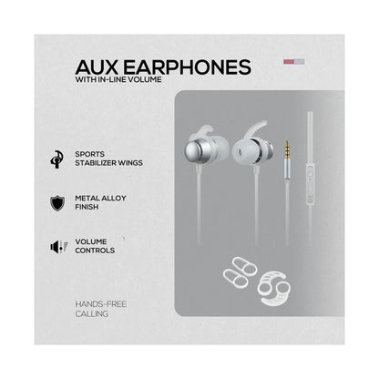 Volkano Titanium Series AUX Earphone - Silver