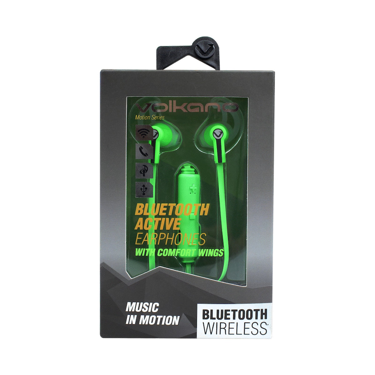 Volkano Motion Bluetooth Earphones - Green/Black