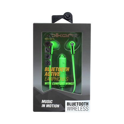 Volkano Motion Bluetooth Earphones - Green/Black